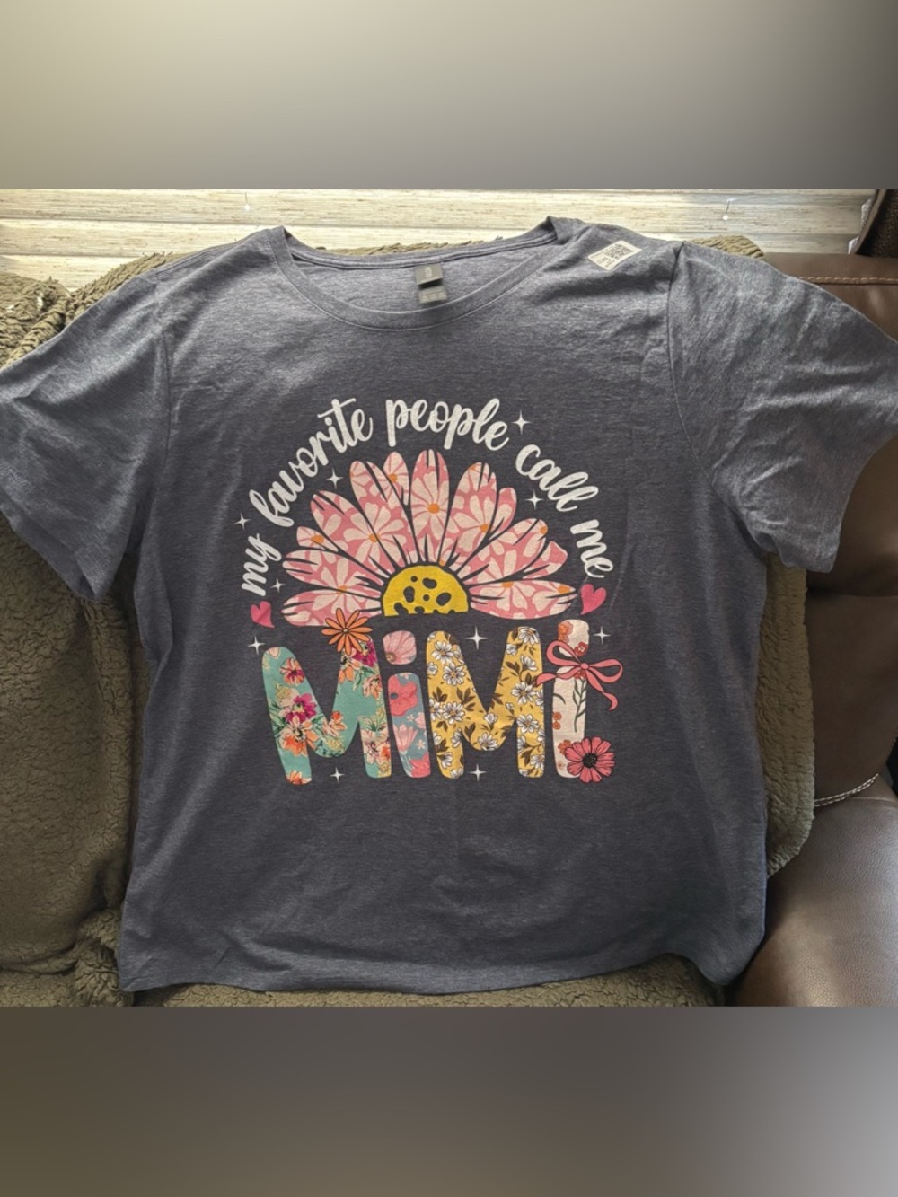 My Favorite People Call Me Mimi Graphic Tee - Floral Navy